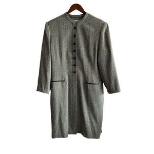 Vintage Kasper A.S.L. Herringbone Black & White Coat